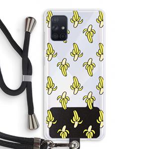 CaseCompany Bananas: Samsung Galaxy A71 Transparant Hoesje met koord