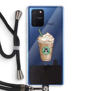 CaseCompany But first coffee: Samsung Galaxy Note 10 Lite Transparant Hoesje met koord