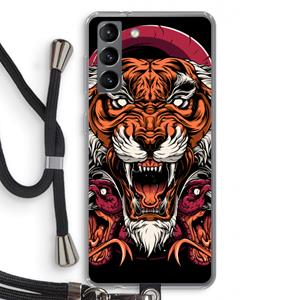 CaseCompany Tiger and Rattlesnakes: Samsung Galaxy S21 Transparant Hoesje met koord