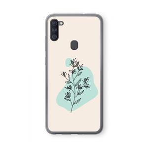 CaseCompany Violets are blue: Samsung Galaxy A11 Transparant Hoesje