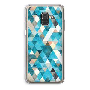 CaseCompany Gekleurde driehoekjes blauw: Samsung Galaxy A8 (2018) Transparant Hoesje