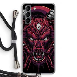 CaseCompany Hell Hound and Serpents: Samsung Galaxy S21 Transparant Hoesje met koord
