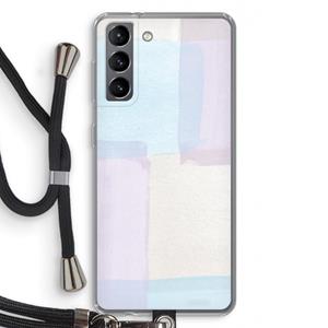 CaseCompany Square pastel: Samsung Galaxy S21 Transparant Hoesje met koord