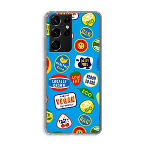 CaseCompany Fruitsticker: Samsung Galaxy S21 Ultra Transparant Hoesje