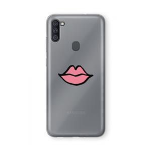 CaseCompany Kusje: Samsung Galaxy A11 Transparant Hoesje