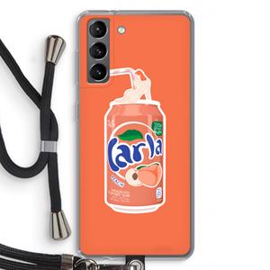 CaseCompany S(peach)less: Samsung Galaxy S21 Transparant Hoesje met koord