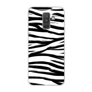 CaseCompany Zebra pattern: Samsung Galaxy A6 Plus (2018) Transparant Hoesje