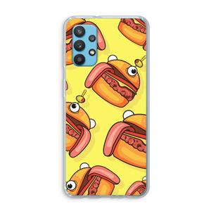 CaseCompany Hamburger: Samsung Galaxy A32 4G Transparant Hoesje