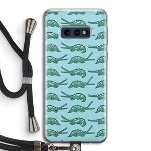 CaseCompany Kroko: Samsung Galaxy S10e Transparant Hoesje met koord
