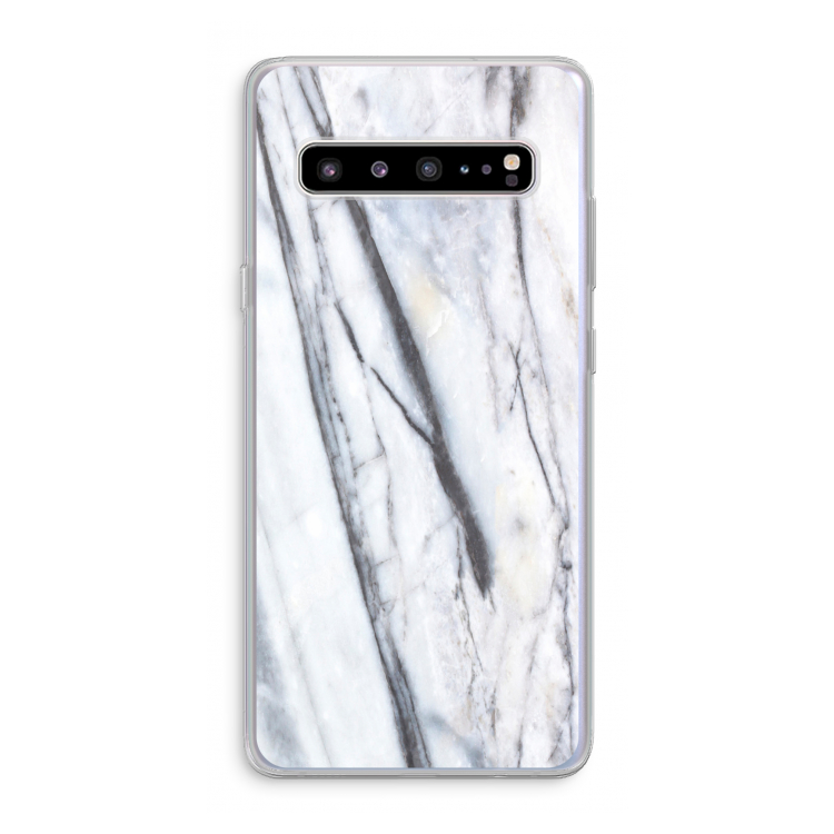 CaseCompany Gestreepte marmer: Samsung Galaxy S10 5G Transparant Hoesje
