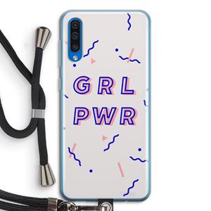 CaseCompany GRL PWR: Samsung Galaxy A50 Transparant Hoesje met koord