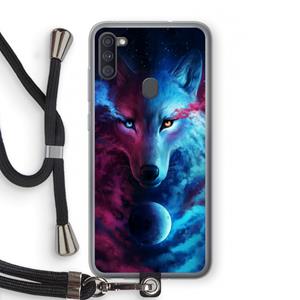 CaseCompany Where Light And Dark Meet: Samsung Galaxy A11 Transparant Hoesje met koord