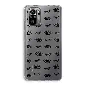 CaseCompany Eye pattern #2: Xiaomi Redmi Note 10S Transparant Hoesje