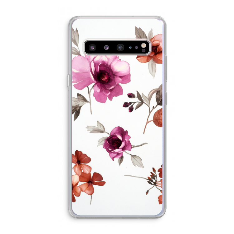 CaseCompany Geschilderde bloemen: Samsung Galaxy S10 5G Transparant Hoesje