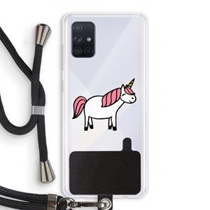 CaseCompany Eenhoorn: Samsung Galaxy A71 Transparant Hoesje met koord