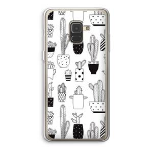 CaseCompany Cactusmotief: Samsung Galaxy A8 (2018) Transparant Hoesje