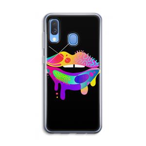 CaseCompany Lip Palette: Samsung Galaxy A40 Transparant Hoesje