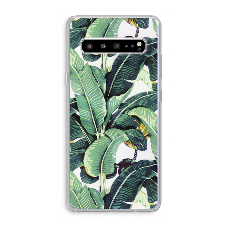 CaseCompany Bananenbladeren: Samsung Galaxy S10 5G Transparant Hoesje