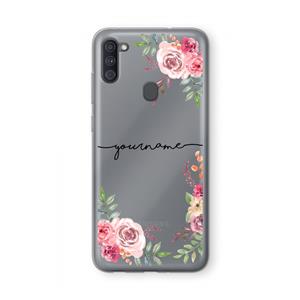 CaseCompany Rozen: Samsung Galaxy A11 Transparant Hoesje