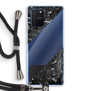 CaseCompany Zwart marmer: Samsung Galaxy Note 10 Lite Transparant Hoesje met koord