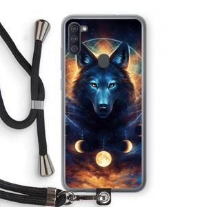 CaseCompany Wolf Dreamcatcher: Samsung Galaxy A11 Transparant Hoesje met koord