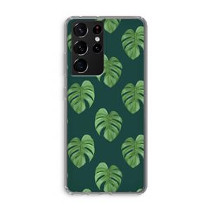 CaseCompany Monstera leaves: Samsung Galaxy S21 Ultra Transparant Hoesje