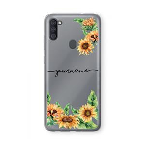 CaseCompany Zonnebloemen: Samsung Galaxy A11 Transparant Hoesje