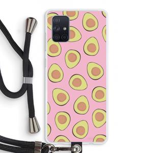 CaseCompany Dancing avocados: Samsung Galaxy A71 Transparant Hoesje met koord