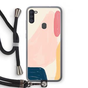 CaseCompany Saturday Flow: Samsung Galaxy A11 Transparant Hoesje met koord