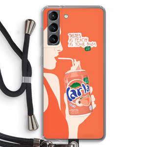 CaseCompany Peach please!: Samsung Galaxy S21 Transparant Hoesje met koord