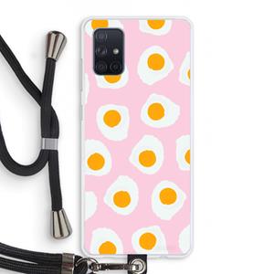 CaseCompany Dancing eggs: Samsung Galaxy A71 Transparant Hoesje met koord