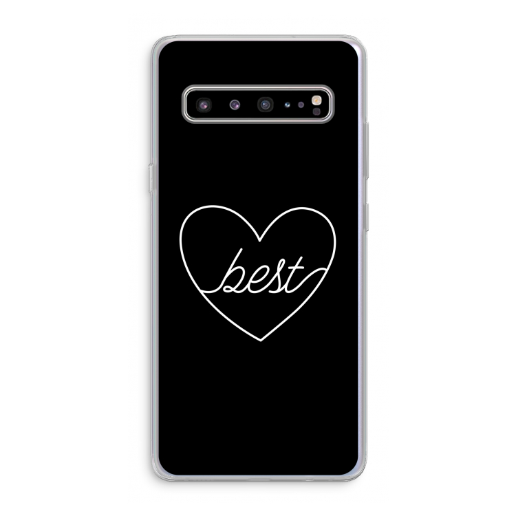 CaseCompany Best heart black: Samsung Galaxy S10 5G Transparant Hoesje