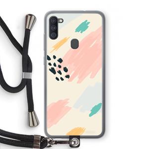 CaseCompany Sunday Chillings: Samsung Galaxy A11 Transparant Hoesje met koord