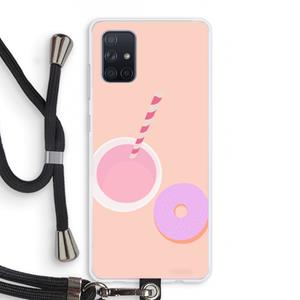 CaseCompany Donut: Samsung Galaxy A71 Transparant Hoesje met koord