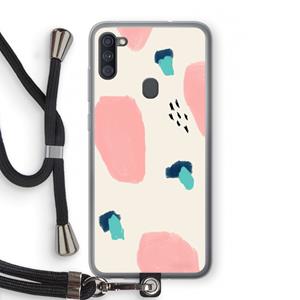 CaseCompany Monday Surprise: Samsung Galaxy A11 Transparant Hoesje met koord