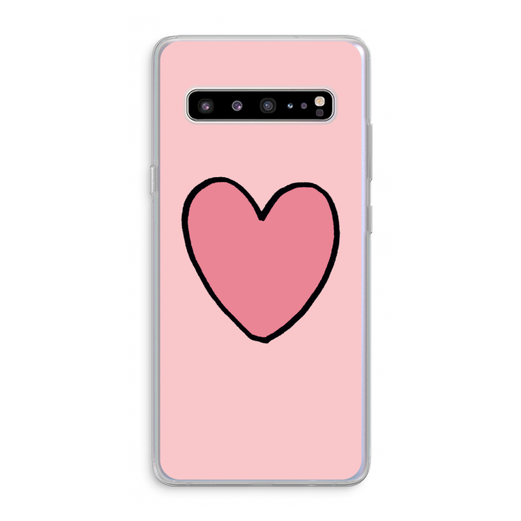CaseCompany Hartje: Samsung Galaxy S10 5G Transparant Hoesje