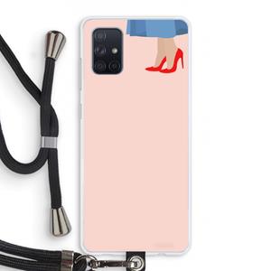 CaseCompany High heels: Samsung Galaxy A71 Transparant Hoesje met koord