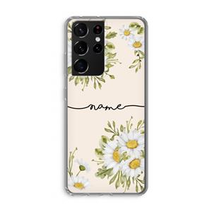 CaseCompany Daisies: Samsung Galaxy S21 Ultra Transparant Hoesje