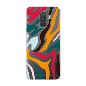 CaseCompany Colored Zebra: Samsung Galaxy A6 Plus (2018) Transparant Hoesje