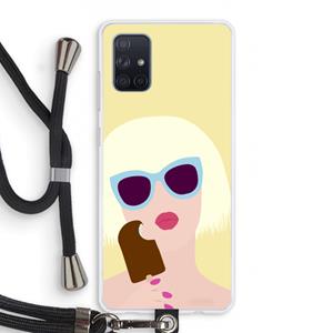 CaseCompany Ice cream: Samsung Galaxy A71 Transparant Hoesje met koord