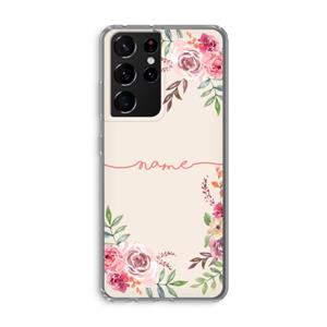 CaseCompany Rozen: Samsung Galaxy S21 Ultra Transparant Hoesje
