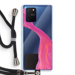 CaseCompany Paarse stroom: Samsung Galaxy Note 10 Lite Transparant Hoesje met koord
