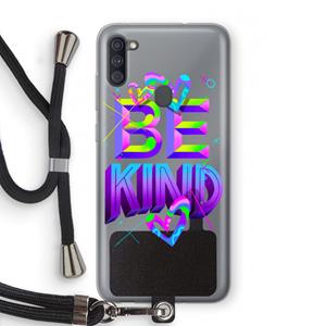 CaseCompany Be Kind: Samsung Galaxy A11 Transparant Hoesje met koord