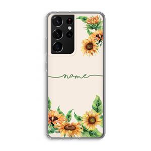 CaseCompany Zonnebloemen: Samsung Galaxy S21 Ultra Transparant Hoesje