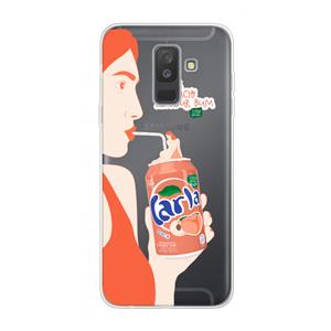 CaseCompany Peach please!: Samsung Galaxy A6 Plus (2018) Transparant Hoesje