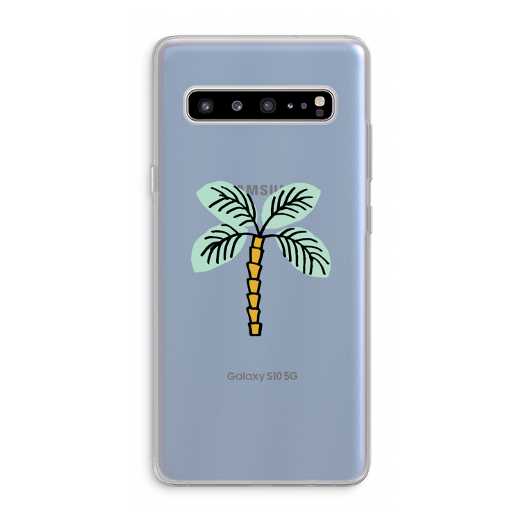 CaseCompany Palmboom: Samsung Galaxy S10 5G Transparant Hoesje