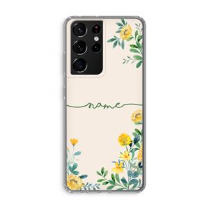 CaseCompany Gele bloemen: Samsung Galaxy S21 Ultra Transparant Hoesje