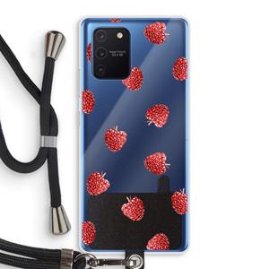CaseCompany Framboosjes: Samsung Galaxy Note 10 Lite Transparant Hoesje met koord