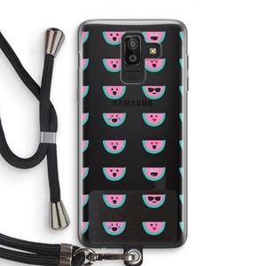 CaseCompany Smiley watermeloenprint: Samsung Galaxy J8 (2018) Transparant Hoesje met koord