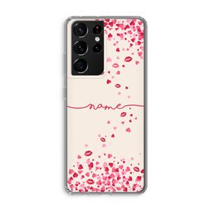 CaseCompany Hartjes en kusjes: Samsung Galaxy S21 Ultra Transparant Hoesje